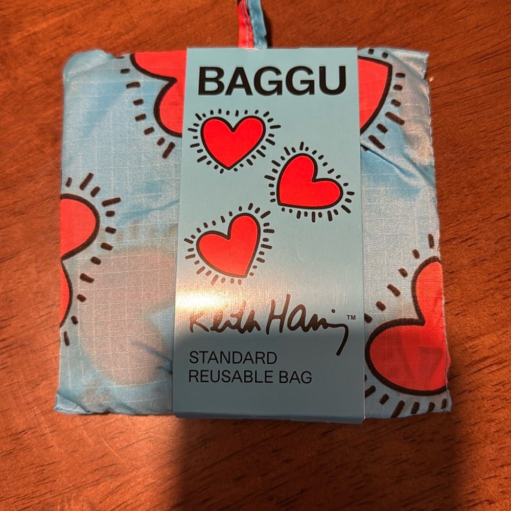 BAGGU Keith Haring Hearts Standard Reusable Bag NWT